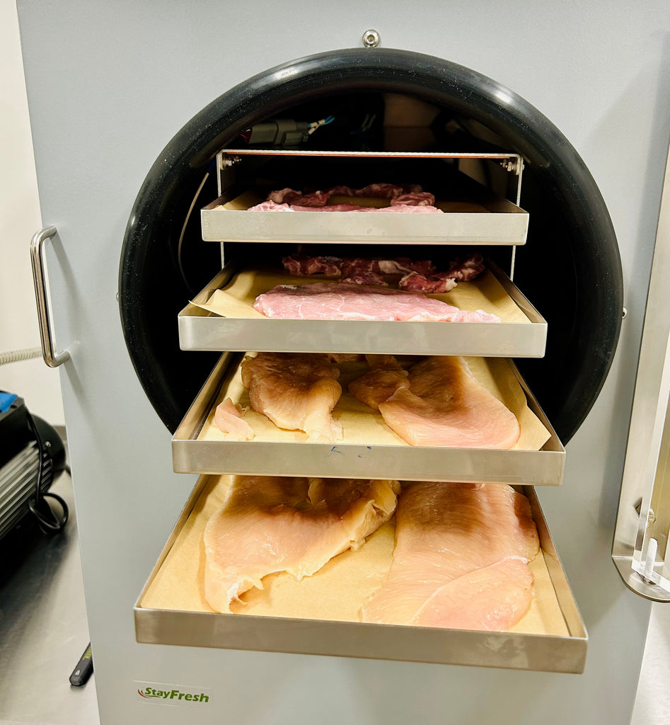 Freeze Drying Chicken Breasts and Pork Slices